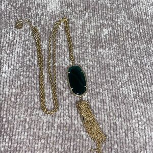 Kendra Scott Rayne Necklace Gold & Emerald Catseye